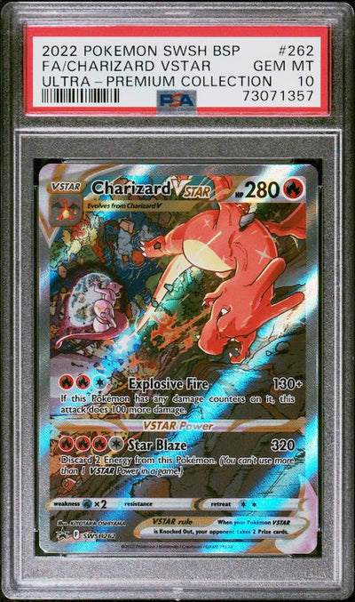 2022 POKEMON SWSH BLACK STAR PROMO FA/CHARIZARD VSTAR #262 PSA 10