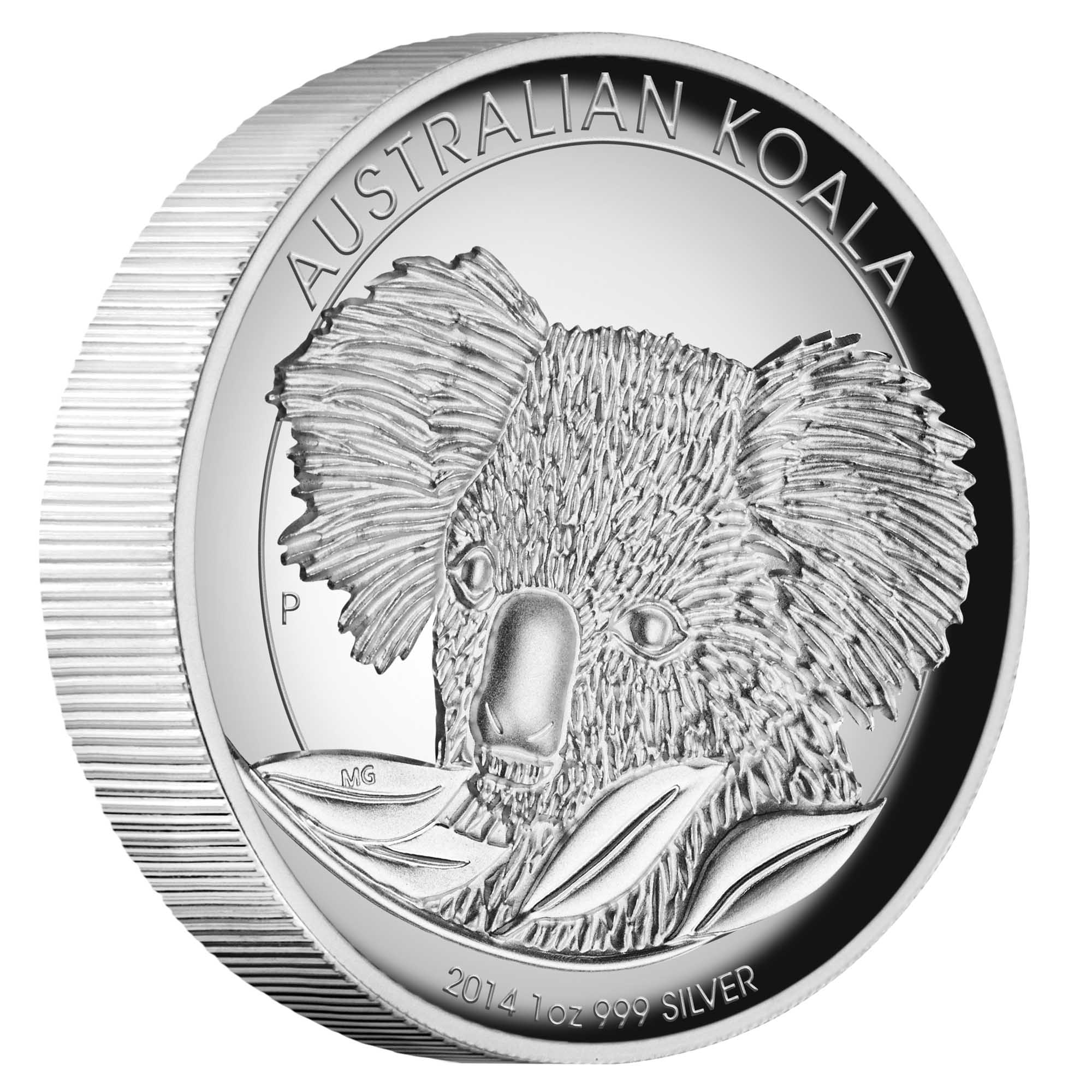 AUSTRALIAN KOALA 2014 1OZ SILVER PROOF HIGH RELIEF COIN