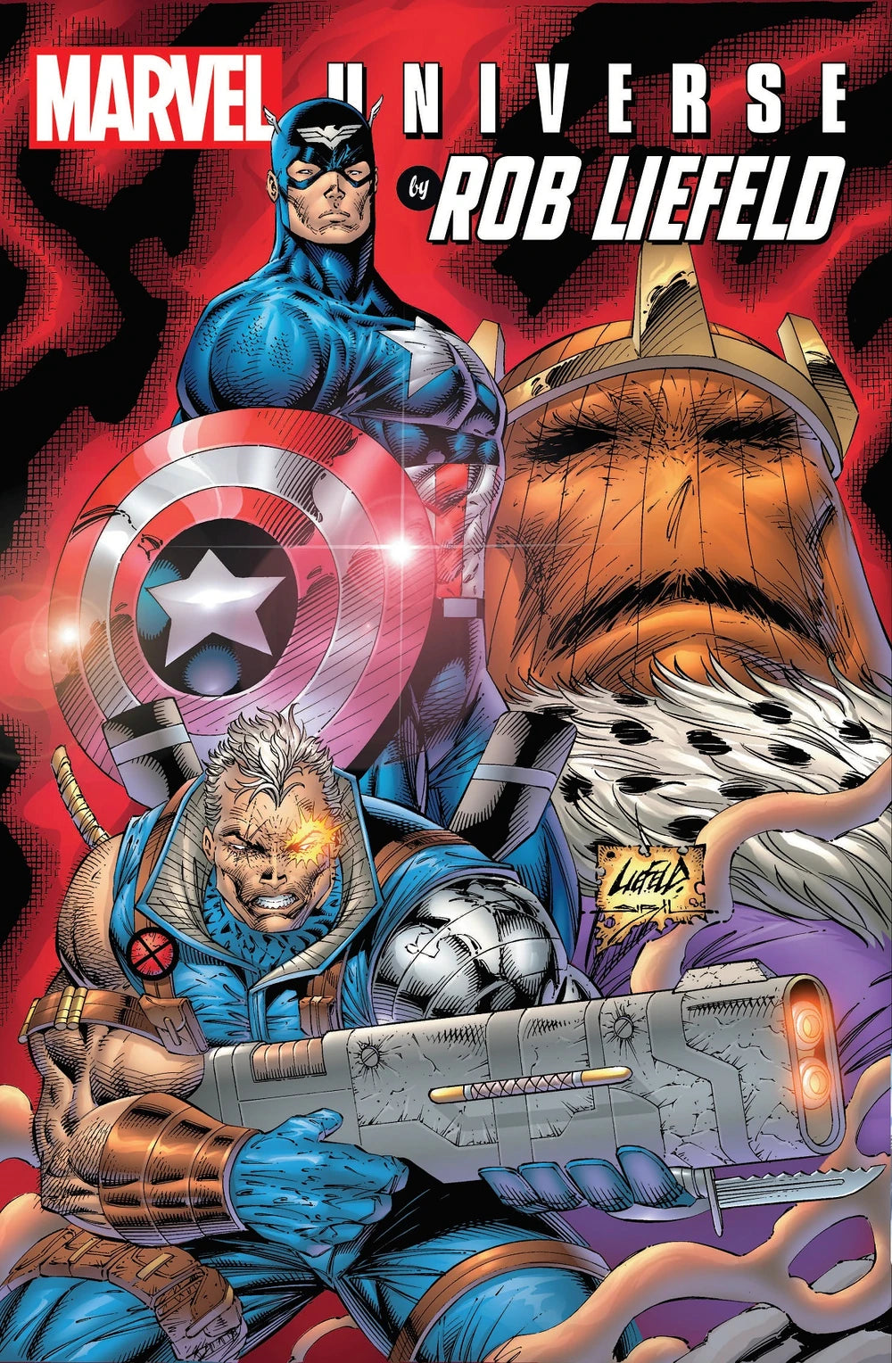 MARVEL UNIVERSE BY ROB LIEFELD OMNIBUS HC - DAMAGED COVER (SEE NOTES)