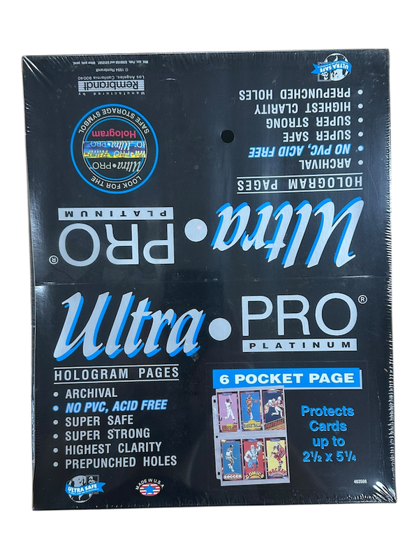 ULTRA PRO 6 POCKET PAGE - 100 PACK (TALL CARDS)