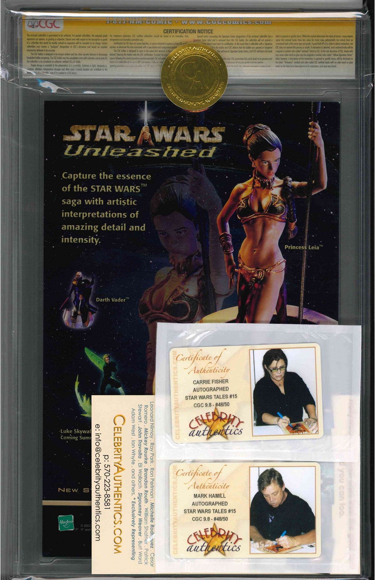 CGC STAR WARS TALES (1999) #15 PHOTO COVER (9.8) SIGNATURE SERIES - SIGNED BY MARK HAMILL AND CARRIE FISHER