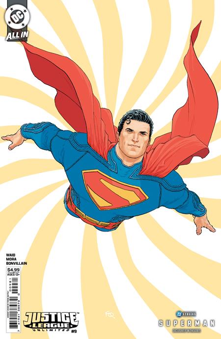 JUSTICE LEAGUE UNLIMITED (2024) #9 CVR F FRANK QUITELY SUPERMAN MOVIE CARD STOCK VAR (WE ARE YESTERDAY)