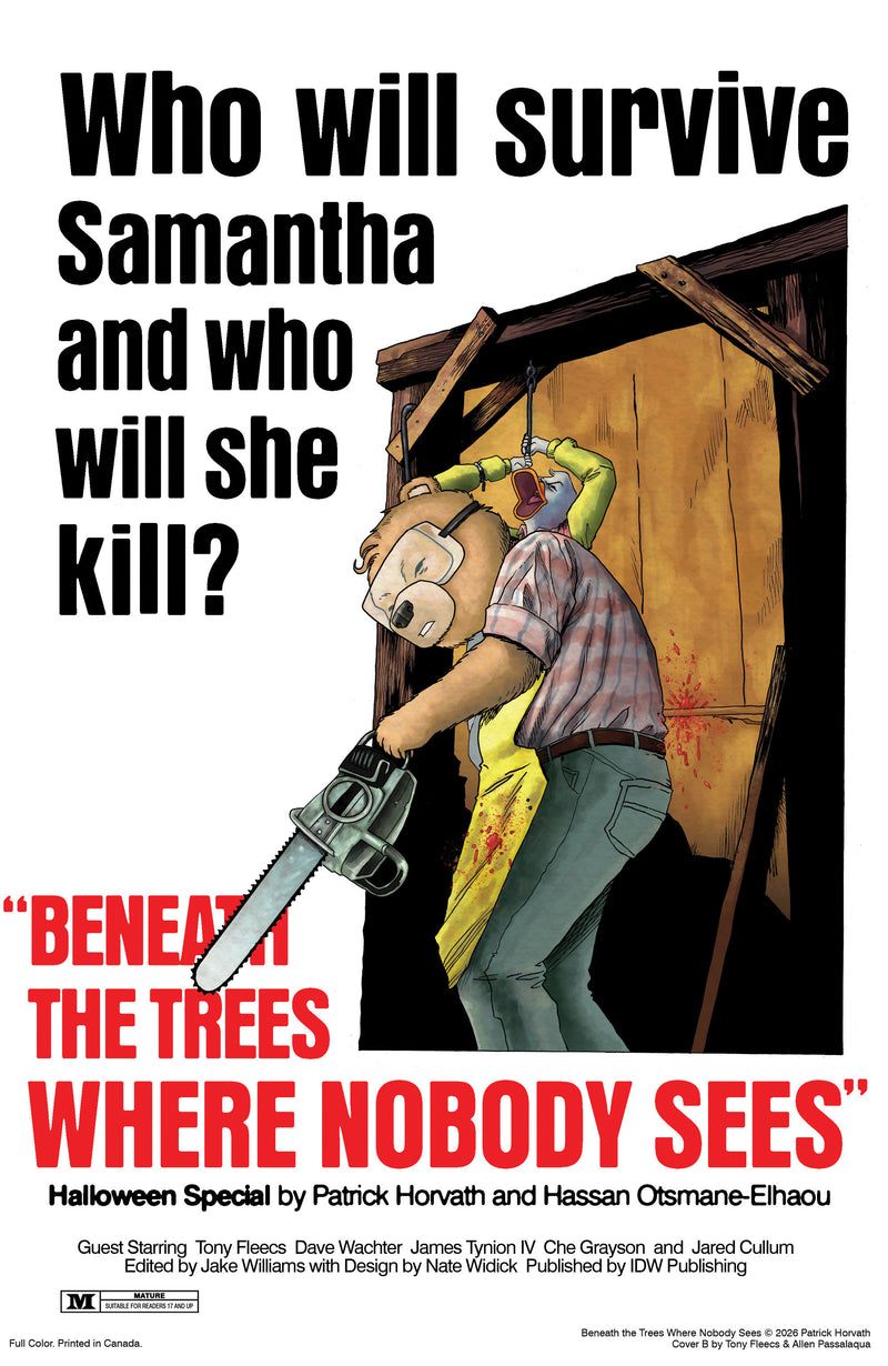 BENEATH THE TREES WHERE NOBODY SEES HALLOWEEN SPECIAL (2026) #1 (ONE SHOT) CVR B FLEECS MOVIE HOMAGE CVR