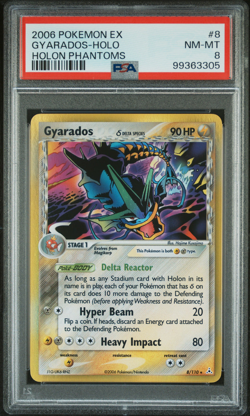 2006 POKEMON EX HOLON PHANTOMS GYARADOS HOLO #8 PSA 8