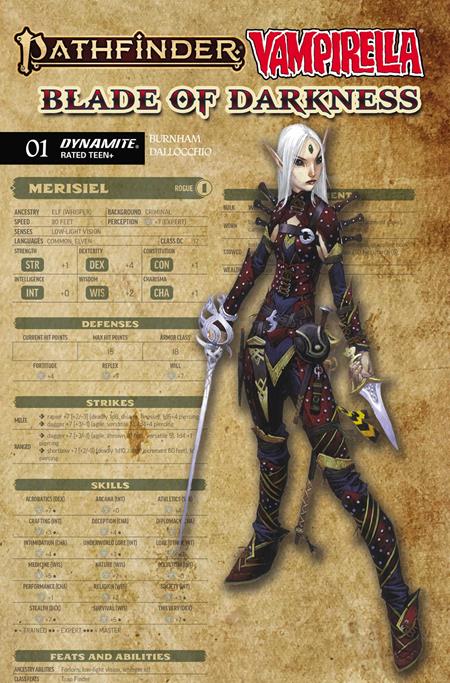 PATHFINDER VAMPIRELLA BLADE OF DARKNESS (2026) #1 CVR C WAYNE REYNOLDS CHARACTER SHEET