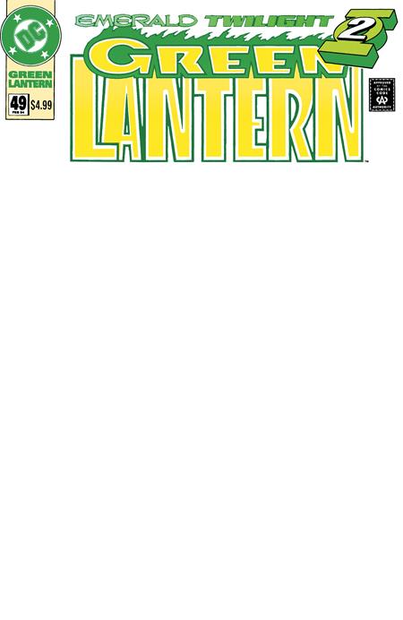 GREEN LANTERN (1990) #49 FACSIMILE EDITION (2026) CVR B BLANK CARD STOCK VAR