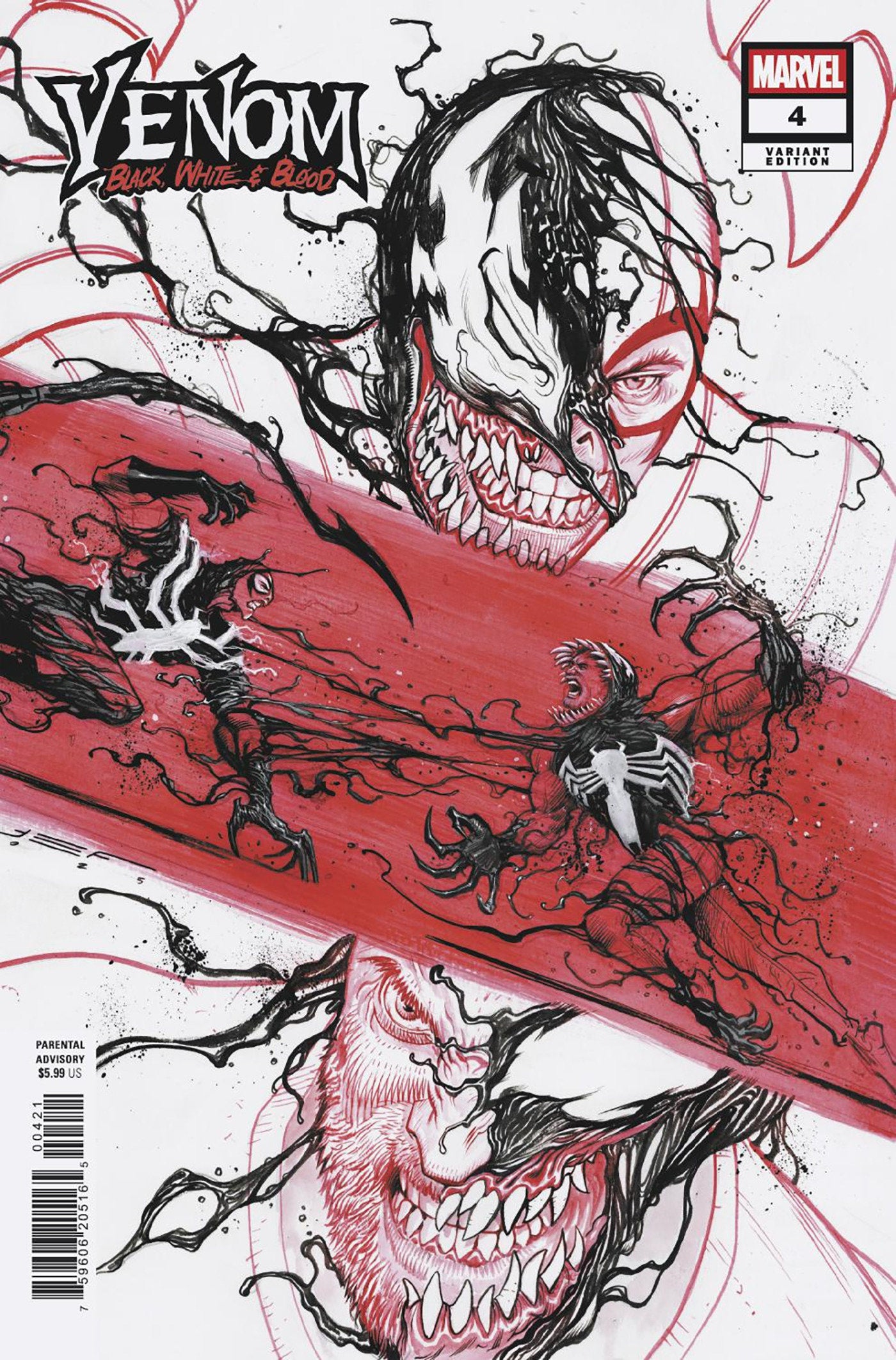 VENOM BLACK WHITE & BLOOD (2025) #4 JUAN FERREYRA VAR
