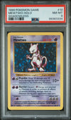 1999 POKEMON GAME SHADOWLESS MEWTWO HOLO #10 PSA 8