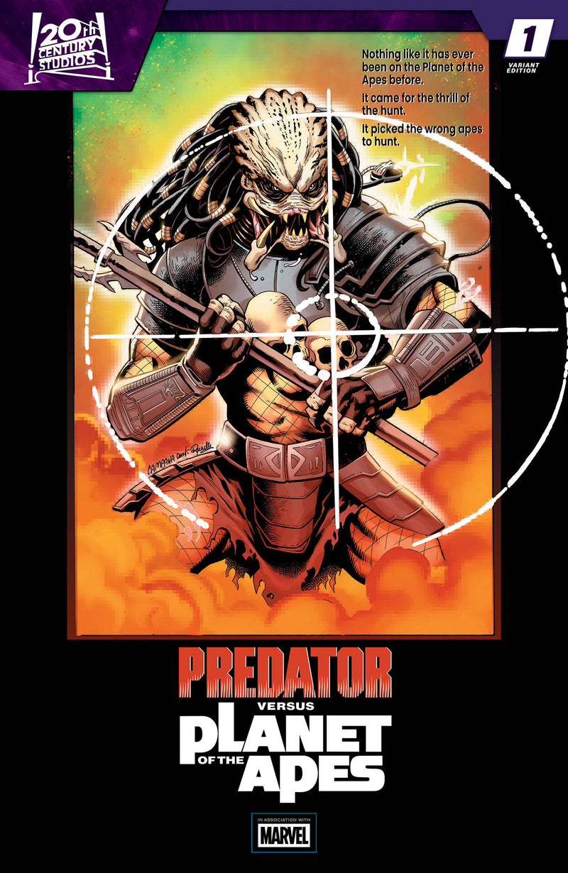 PREDATOR VS THE PLANET OF THE APES (2026) #1 CHRIS CAMPANA MOVIE POSTER HOMAGE VAR