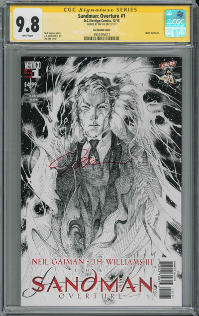 CGC SANDMAN: OVERTURE #1 CBLDF LEE SKETCH COVER (9.8) SIGNATURE SERIES - SIGNED BY JIM LEE