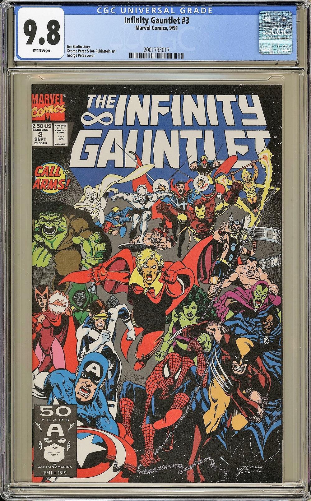 CGC INFINITY GAUNTLET SET OF 6 (#1,#2,#3,#4,#6 - 9.8 #5 - 9.6) - SLIGHT FADING #1 - Kings Comics