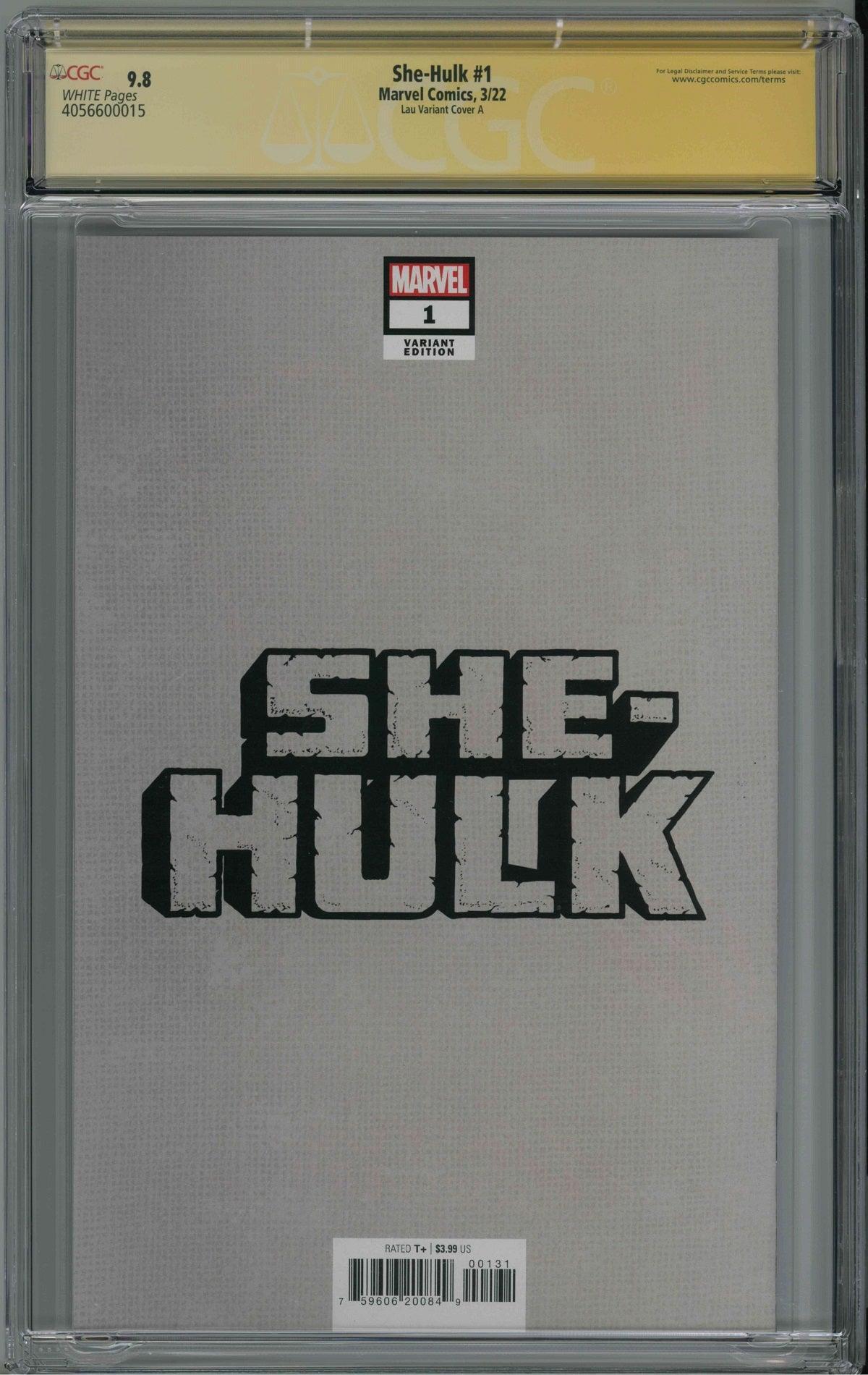 CGC SHE-HULK #1 1:100 LAU "VIRGIN" VARIANT (9.8) SIGNATURE SERIES - SIGNED BY STANLEY "ARTGERM" LAU - Kings Comics