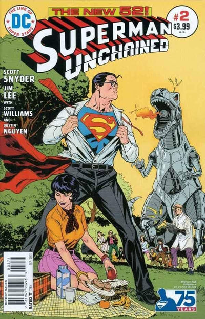 SUPERMAN UNCHAINED #2 75TH ANNIV VAR ED BRONZE AGE (VF/NM)