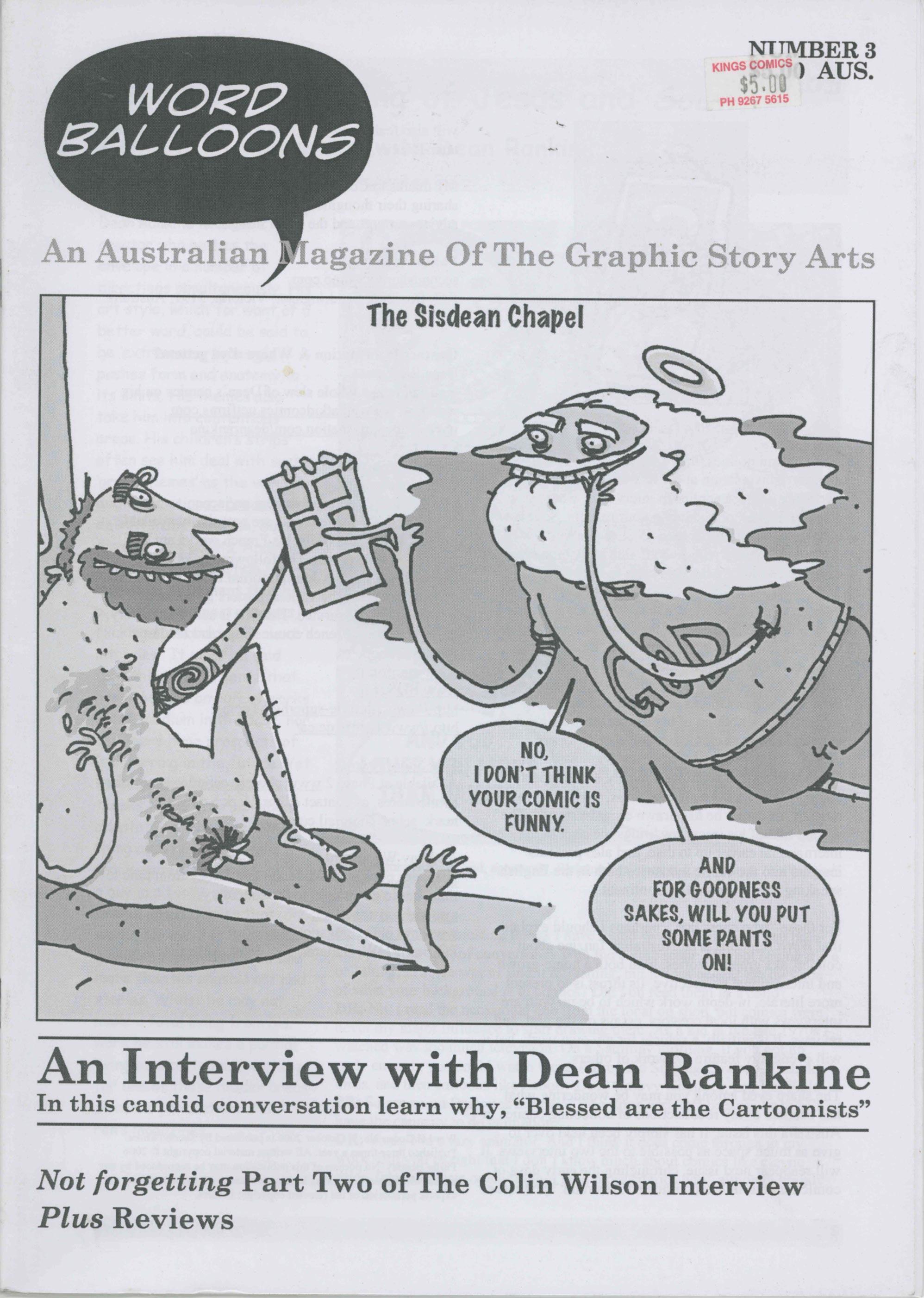 WORD BALLOONS #3 - AN AUSTRALIAN MAGAZINE OF THE GRAPHIC STORY ARTS - Kings Comics