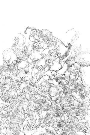 RED SONJA AGE OF CHAOS #6 11 COPY QUAH B&W VIRGIN FOC INCV