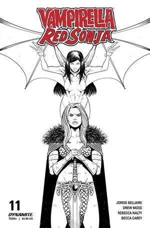 VAMPIRELLA RED SONJA #11 10 COPY MOSS B&W INCV