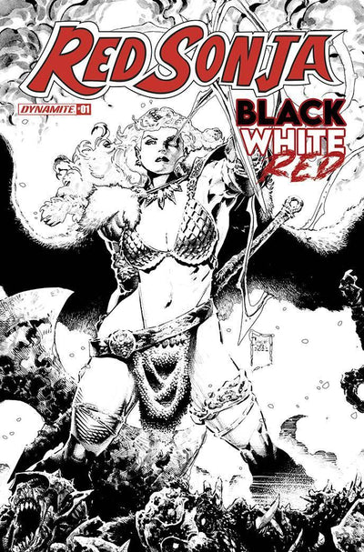 RED SONJA BLACK WHITE RED #1 CVR E 10 COPY INCV TAN LINE ART