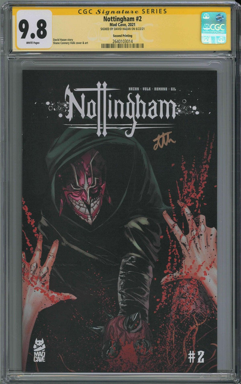 CGC NOTTINGHAM #2 2ND PRINT (9.8) SIGNATURE SERIES - SIGNED BY DAVID HAZAN - MAD CAVE
