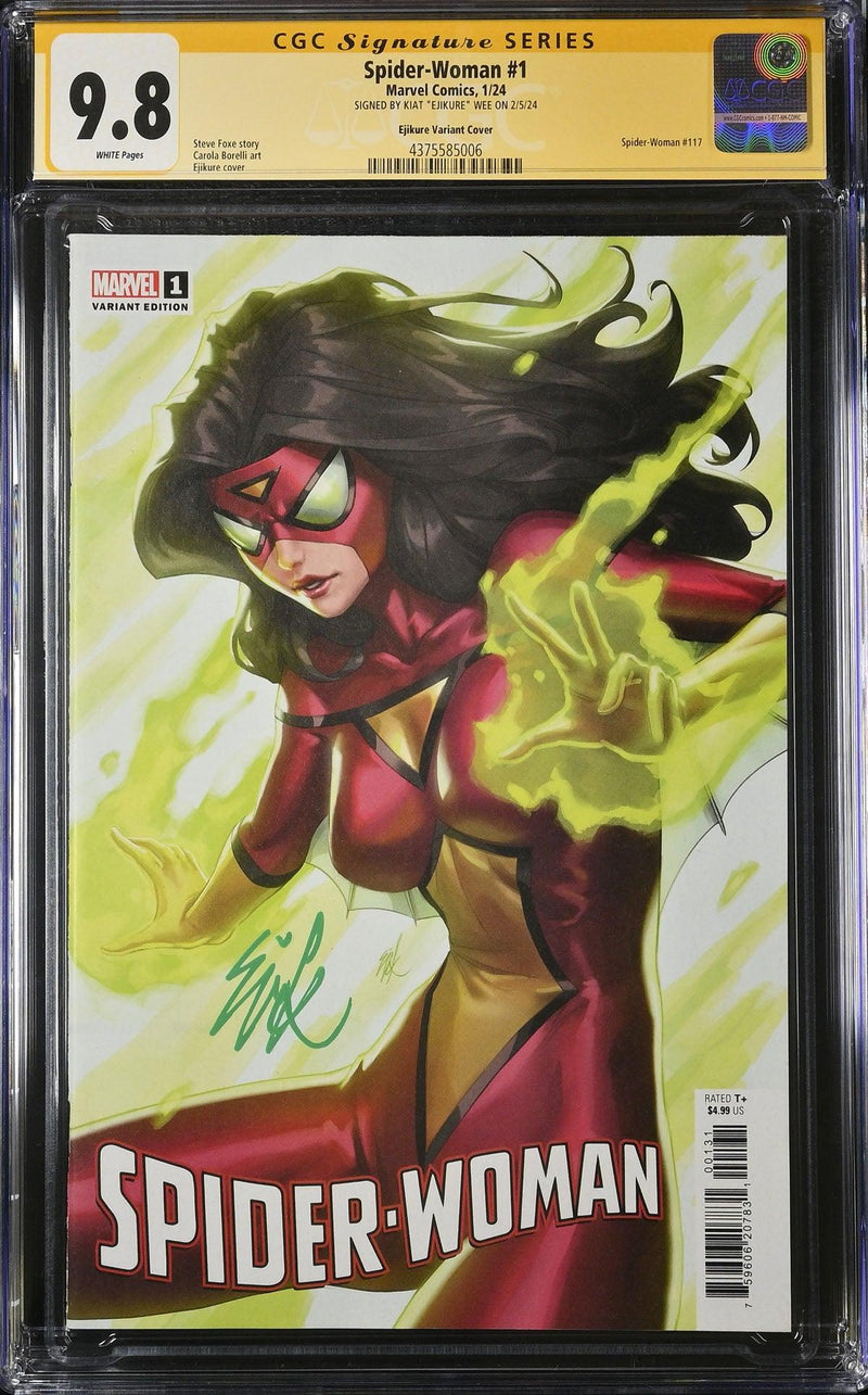 CGC SPIDER-WOMAN VOL 8 #1 EJIKURE VARIANT (9.8) SIGNATURE SERIES - SIGNED BY KIAT "EJIKURE" WEE