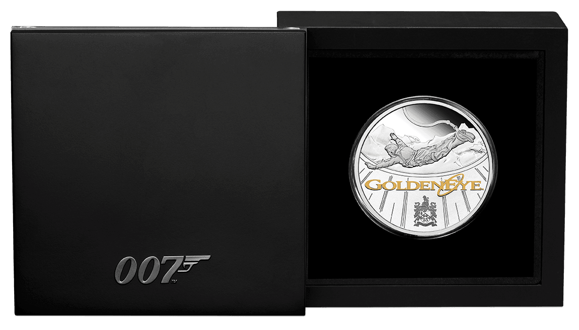 JAMES BOND GOLDEN EYE 25TH ANNIVERSARY 2020 1oz SILVER PROOF COIN - Kings Comics