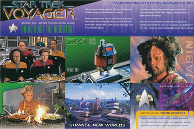 1995 SKYBOX STAR TREK VOYAGER SEASON 1 SERIES 2 UNCUT PROMO SHEET