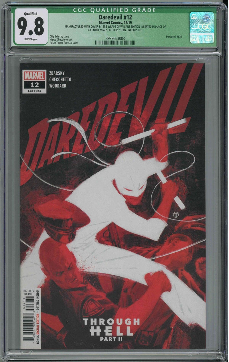 CGC DAREDEVIL VOL 6 #12 (9.8) ERROR/MISPRINT - RARE