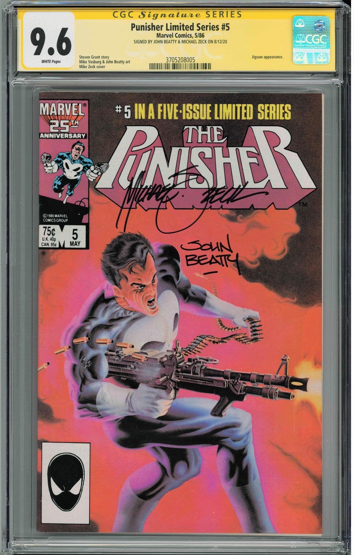 CGC PUNISHER LIMITED SERIES SET #1-5 (9.8) (9.4) (9.4) (9.6) (9.6) SIGNATURE SERIES - SIGNED BY JOHN BEATTY & MIKE ZECK - Kings Comics