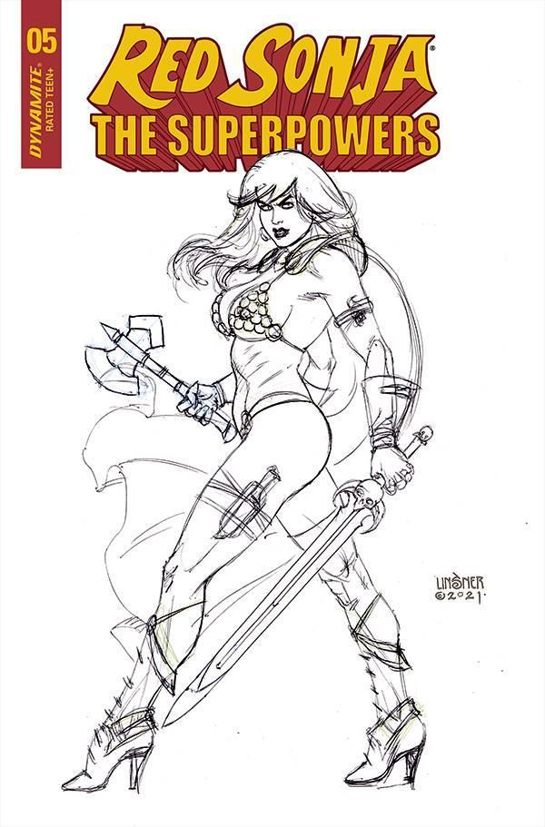 RED SONJA THE SUPERPOWERS #5 20 COPY LINSNER B&W INCV - Kings Comics