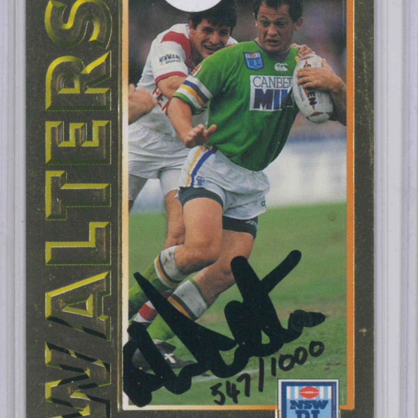 1994 DYNAMIC RUGBY LEAGUE SERIES 1 SIGNATURE GOLD CARD STEVE WALTERS #547/1000 - Kings Comics