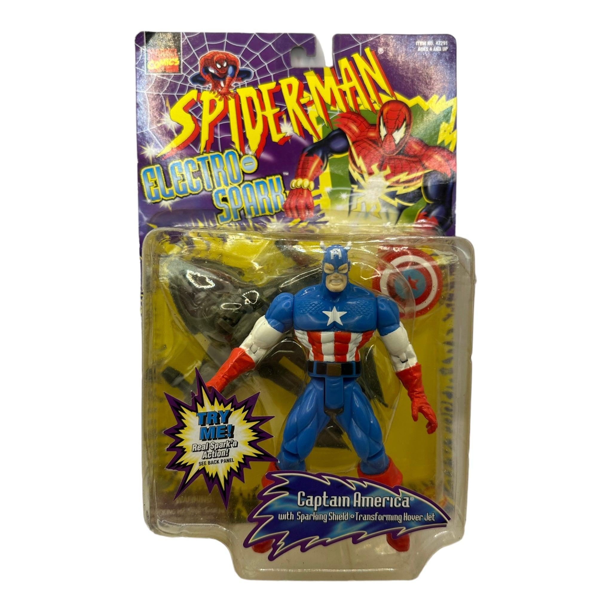 1997 TOYBIZ SPIDER-MAN ELECTRO SPARK CAPTAIN AMERICA AF - Kings Comics