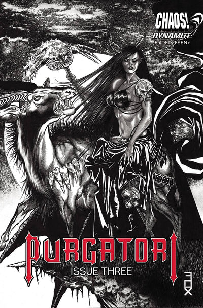 PURGATORI VOL 4 #3 CVR F 15 COPY INCV FOX B&W