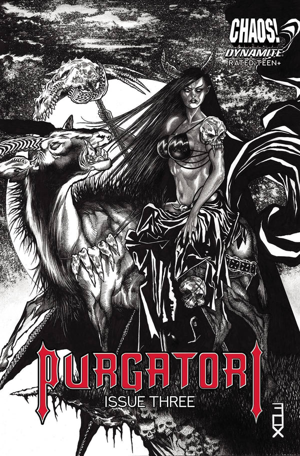 PURGATORI VOL 4 #3 CVR F 15 COPY INCV FOX B&W