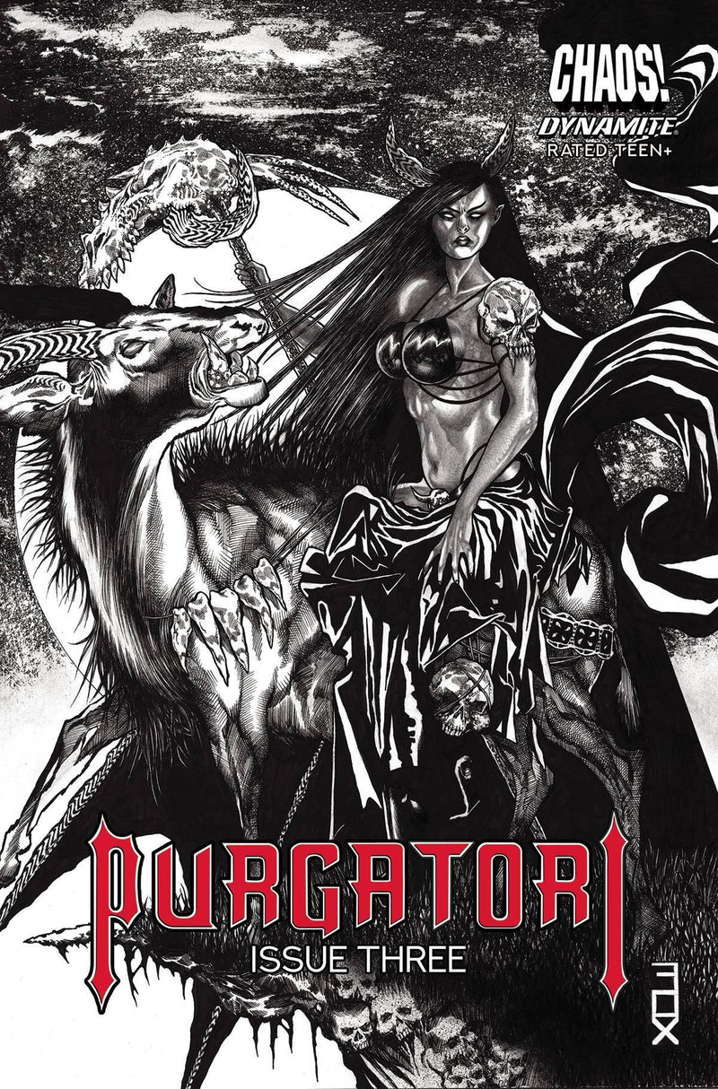 PURGATORI VOL 4 #3 CVR F 15 COPY INCV FOX B&W