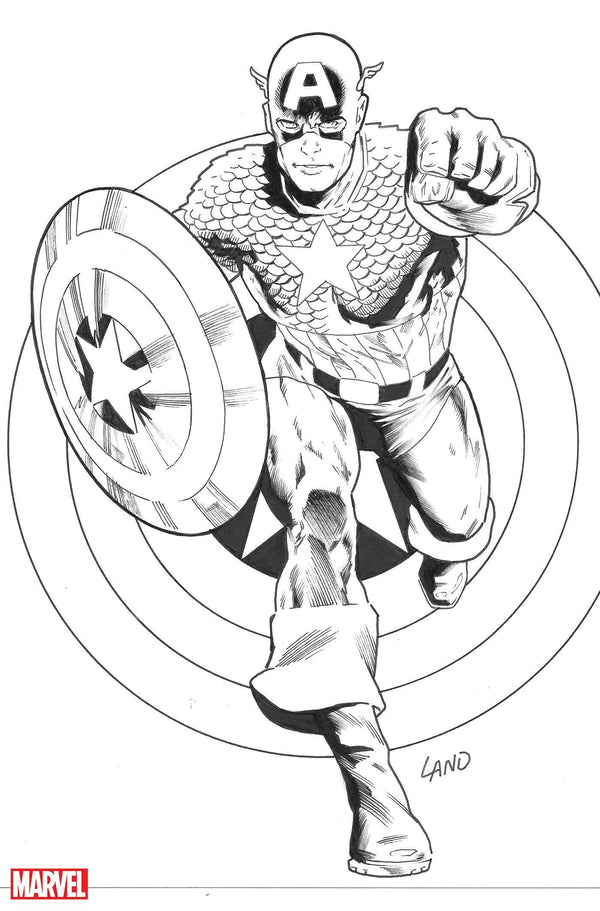 CAPTAIN AMERICA FINALE (2023) #1 (ONE SHOT) 50 COPY INCV LAND VIRGIN BW VAR