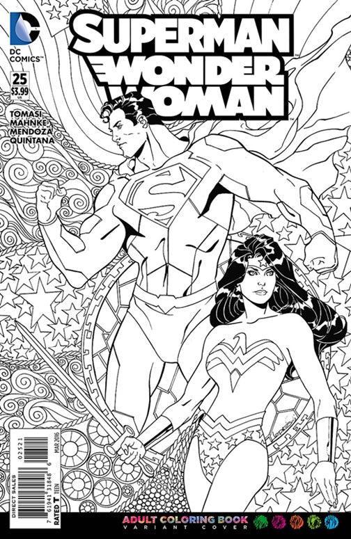 SUPERMAN WONDER WOMAN #25 ADULT COLORING BOOK VAR ED - Kings Comics