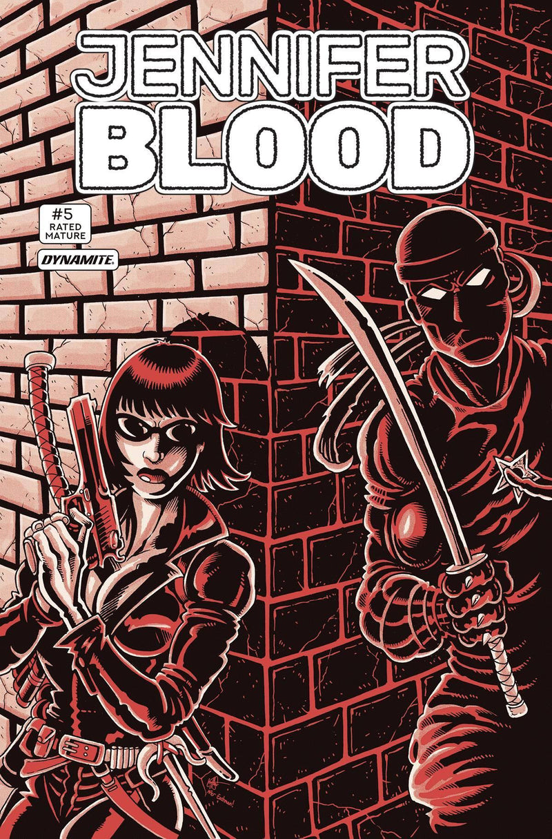 JENNIFER BLOOD VOL 2 #5 CVR L FOC TMNT HOMAGE HAESER ORIGINAL