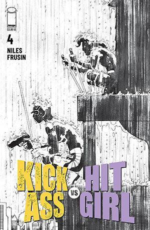 KICK-ASS VS HIT-GIRL #4 CVR B B&W ROMITA JR