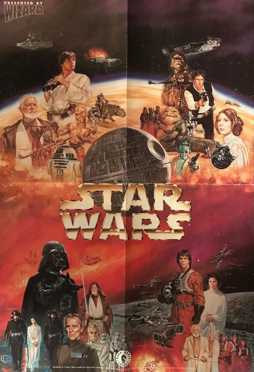 STAR WARS A NEW HOPE FOLDED PROMO POSTER (1996) DARK HORSE / WIZARD - Kings Comics