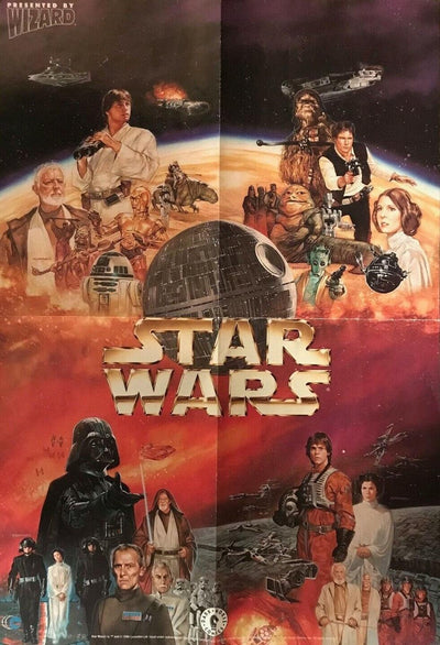 STAR WARS A NEW HOPE FOLDED PROMO POSTER (1996) DARK HORSE / WIZARD