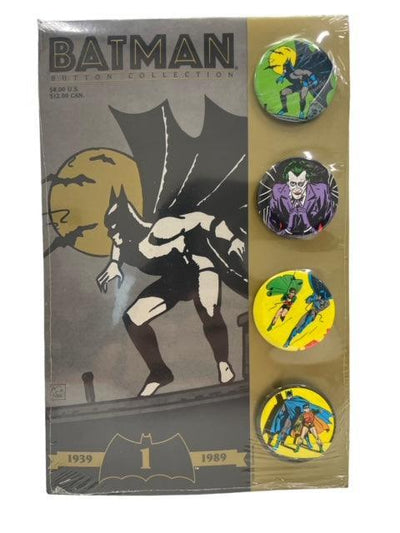 VINTAGE BATMAN BOB KANE BUTTON COLLECTION SET 01 (1989) LIMITED EDITION
