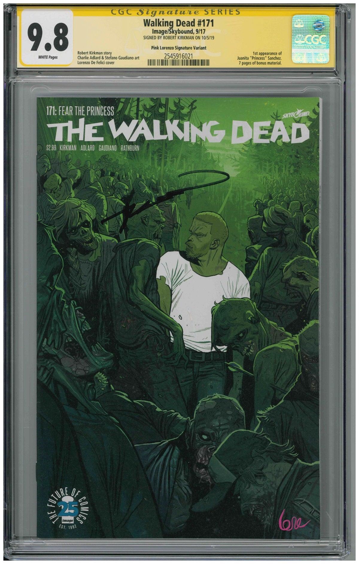 CGC THE WALKING DEAD #171 PINK LORENZO VARIANT (9.8) SIGNATURE SERIES - SIGNED BY ROBERT KIRKMAN