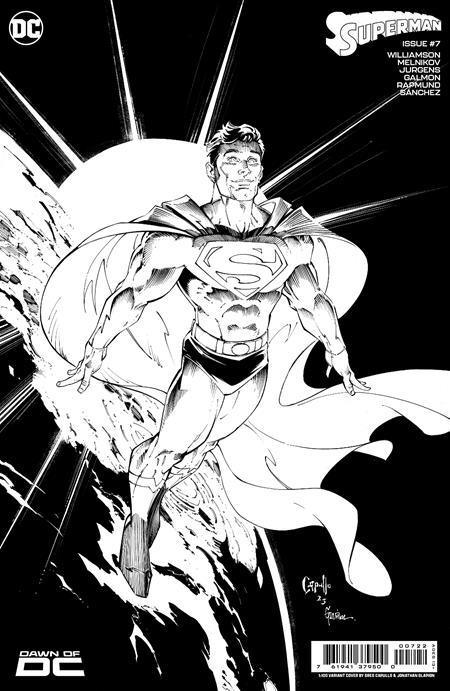 SUPERMAN VOL 7 (2023) #7 CVR J INC 1:100 GREG CAPULLO & JONATHAN GLAPION INKS CARD STOCK VAR (#850) - Kings Comics