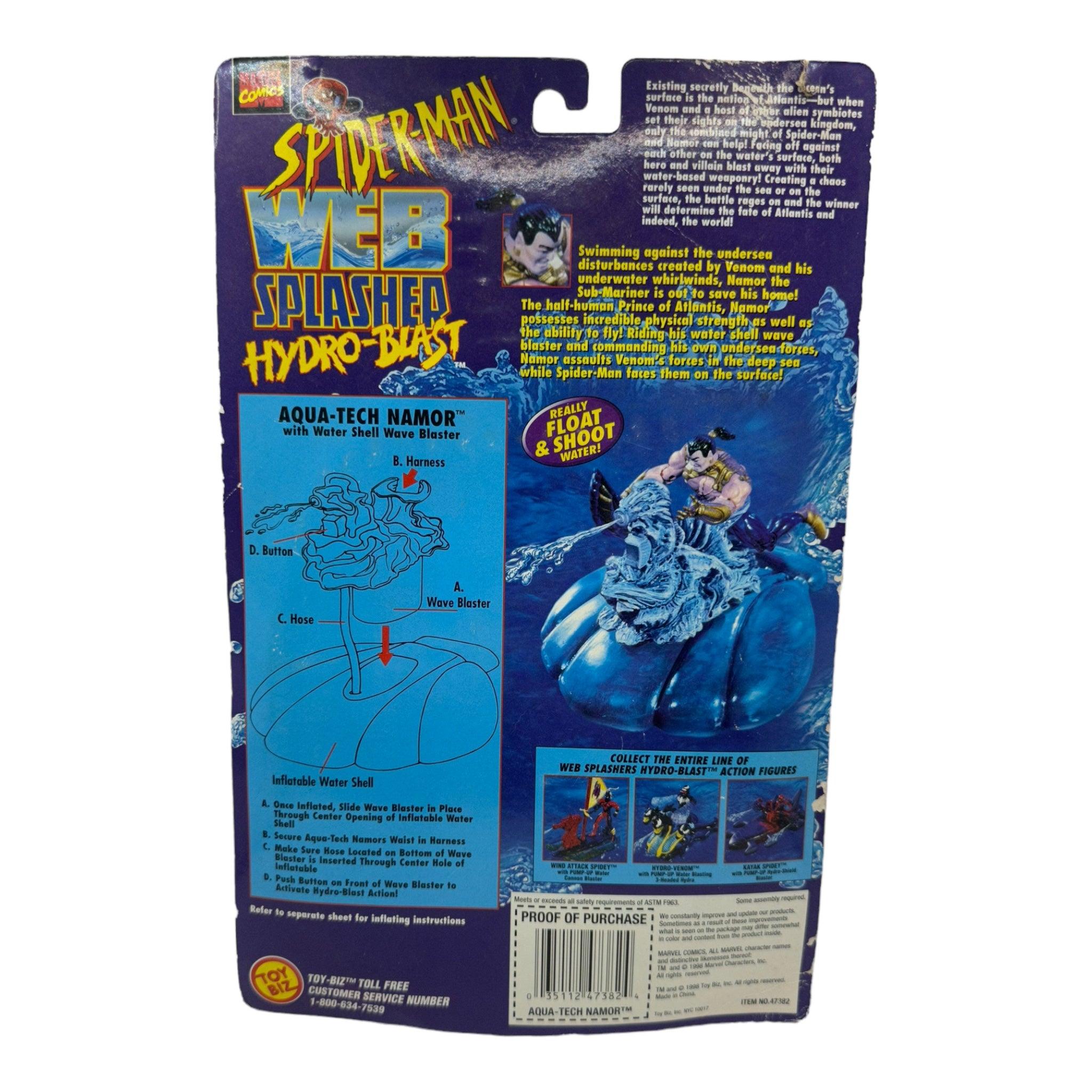 1997 TOYBIZ SPIDER-MAN WEB SPLASHERS HYDRO BLAST AQUA TECH NAMOR AF - Kings Comics