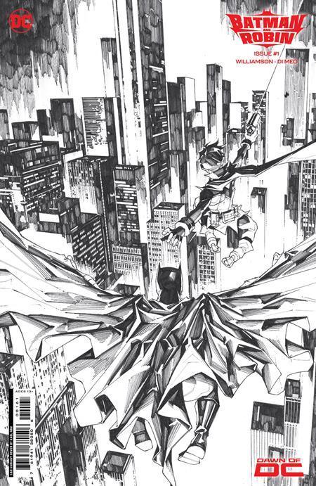 BATMAN AND ROBIN VOL 3 (2023) #1 CVR F INC 1:50 KAEL NGU B&W CARD STOCK VAR