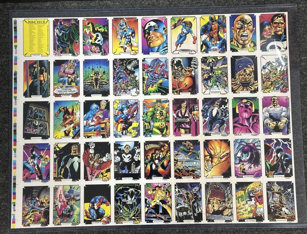 1989 MARVEL MIKE ZECK TRADING CARD COLLECTION UNCUT SHEET (FINE) - Kings Comics