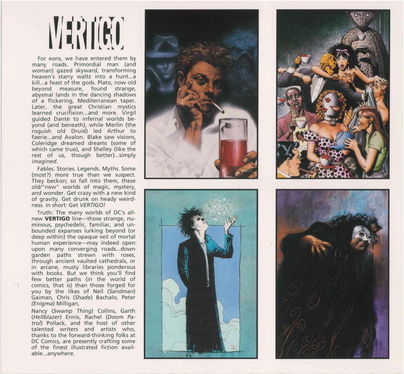 1992 VERTIGO PROMO CARD