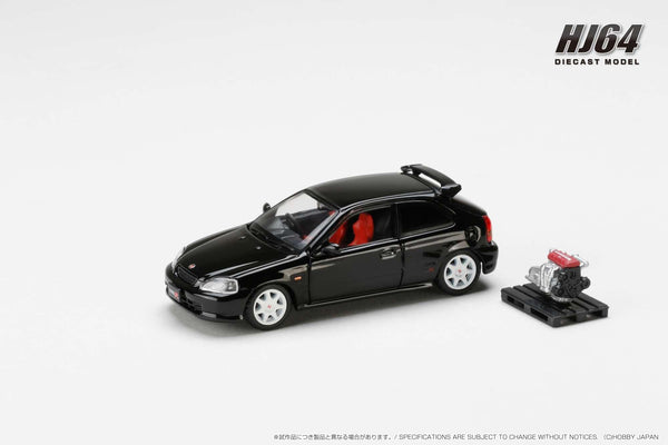 HOBBY JAPAN 1/64 HONDA CIVIC TYPE R (EK9) STARLIGHT BLACK PEARL