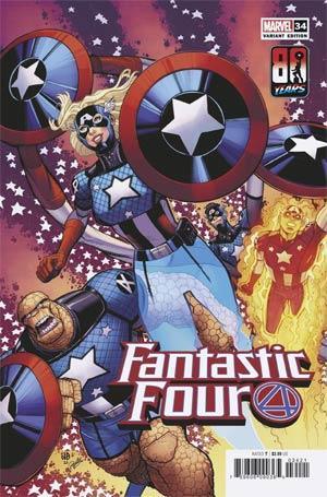 FANTASTIC FOUR VOL 6 (2018) #34 BRADSHAW CAPTAIN AMERICA 80TH VAR