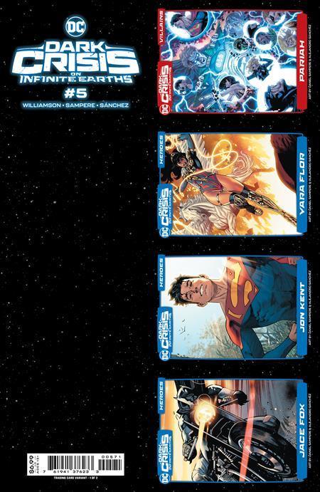 DARK CRISIS ON INFINITE EARTHS #5 CVR G PERFORATION TRADING CARD 1 OF 2 CARD STOCK VAR