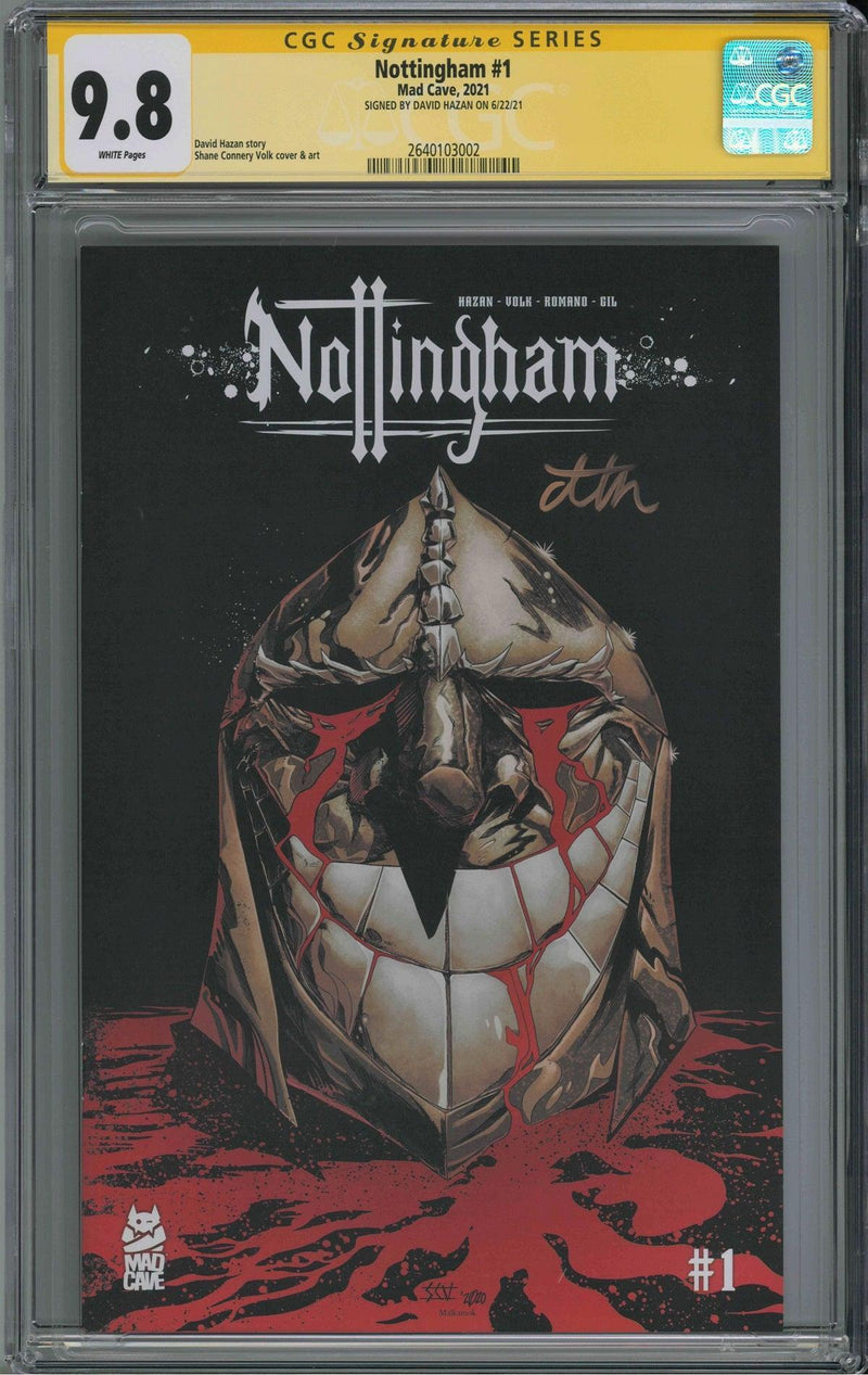 CGC NOTTINGHAM #1 (9.8) SIGNATURE SERIES - SIGNED BY DAVID HAZAN - MAD CAVE